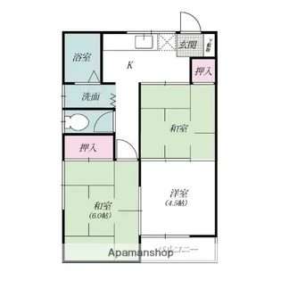 下栗須ハイツA【2階】の間取り