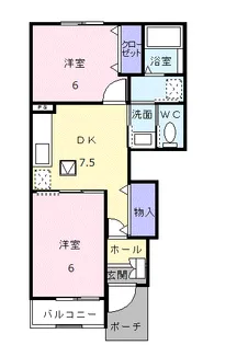 ゴールドグレイス Ⅲ・B【1階】の間取り