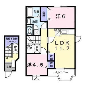 リバーサイドビューB【2階】の間取り