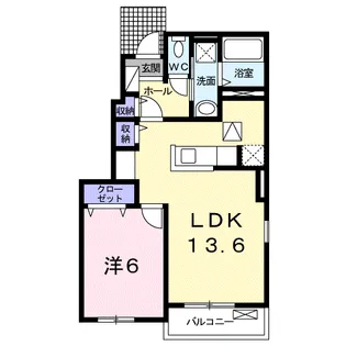 ノースヴィレッジⅣ C【1階】の間取り