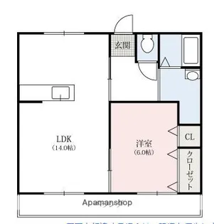 レジデンスシムラAB【1階】の間取り