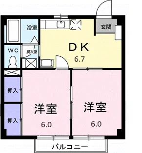 テルサ中居B【1階】の間取り