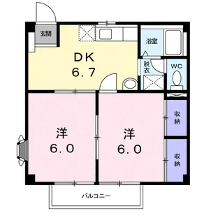 テルサ中居B【1階】の間取り