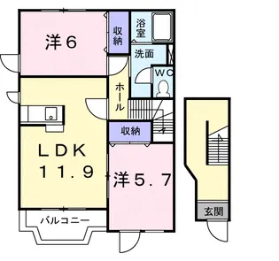 サニースクエアC【2階】の間取り