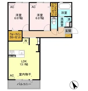 クレアシオン城北【3階】の間取り