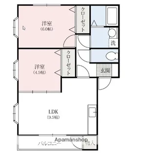 群馬県高崎市棟高町【アパート】の間取り