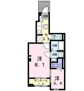 プラシード・K【102号室】の間取り