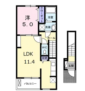 メゾンド ソレイユ Ⅲ【2階】の間取り
