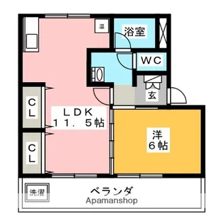 レジデンスカープ請地【3階】の間取り