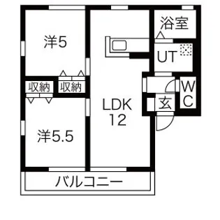 コスモハイムII B【2階】の間取り