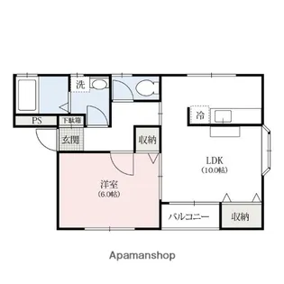 サンシールパレスA【1階】の間取り