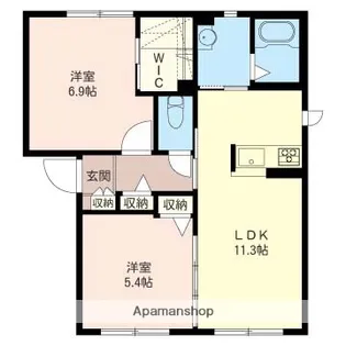 群馬県高崎市下之城町【アパート】の間取り