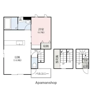 群馬県高崎市上中居町【アパート】の間取り