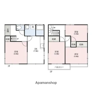群馬県高崎市八千代町2丁目【一戸建】の間取り