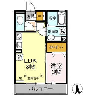 グラン・ブルーエスターテ矢中【2階】の間取り