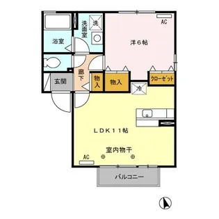 リュエル AB【2階】の間取り