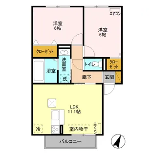 グランジェⅡ【1階】の間取り