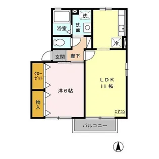 高崎グリーンハイツ Ⅴ AB【2階】の間取り
