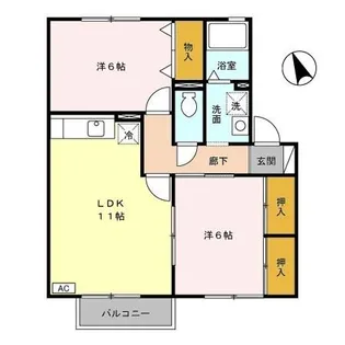 セジュールねごや【2階】の間取り