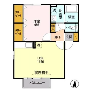 ヴィラオーネスト A【2階】の間取り