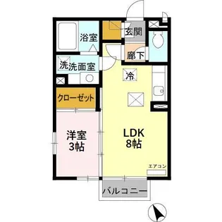 ルミエール和田橋【1階】の間取り