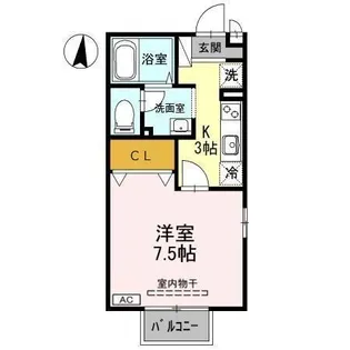 メゾン・フレッサ【1階】の間取り