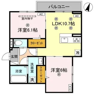 コンフォート若松【2階】の間取り