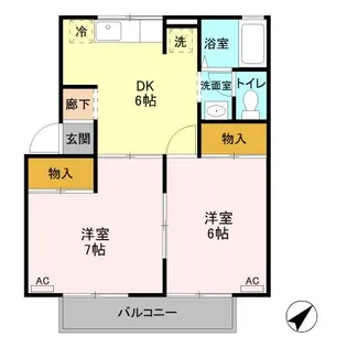 コーポ七曲り D【2階】の間取り