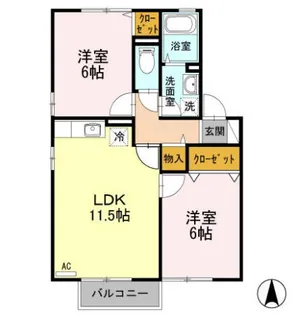 セジュールアユ AB【2階】の間取り