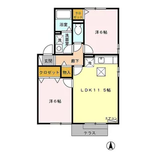 セジュールアユ AB【1階】の間取り