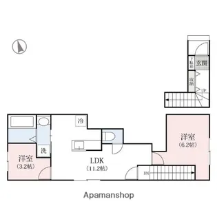 群馬県高崎市倉賀野町【アパート】の間取り