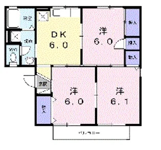 サンワハイツA【2階】の間取り