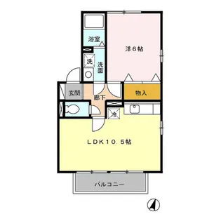 エル古城 IIIIII【II201号室】の間取り