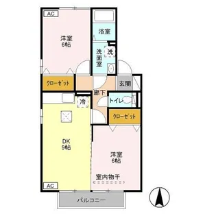 プリムヴェール【1階】の間取り