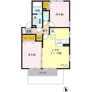 エクレール箱田A【1階】の間取り