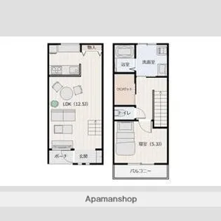 群馬県高崎市棟高町【アパート】の間取り