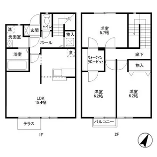 群馬県高崎市下之城町【テラスハウス】の間取り