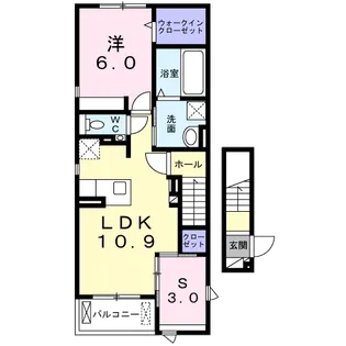 ラ ペ フランⅡ【2階】の間取り