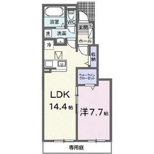 クレイドル下斎田C【1階】の間取り