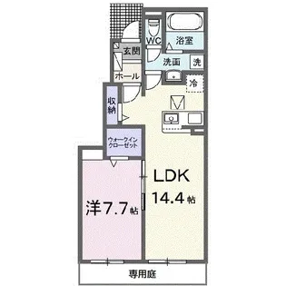 クレイドル下斎田C【1階】の間取り