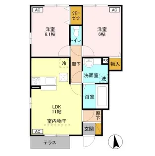 ブライトガーデン A【1階】の間取り