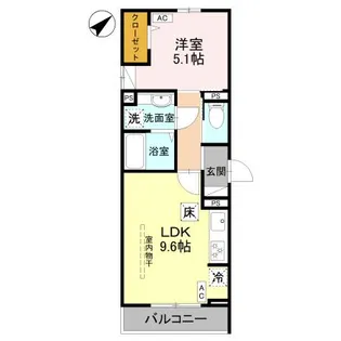 LA CHANCE和田町【1階】の間取り