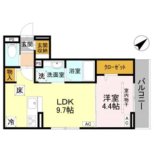 LA CHANCE和田町【1階】の間取り