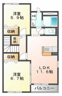 エストハイム【2階】の間取り