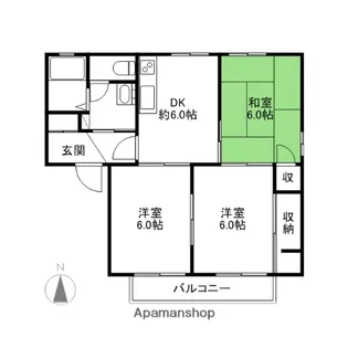 群馬県前橋市高井町1丁目【アパート】の間取り