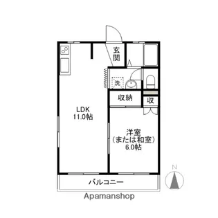 群馬県前橋市岩神町2丁目【アパート】の間取り