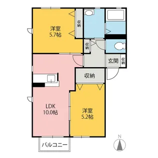 クレシェンテABCDEFG【2階】の間取り
