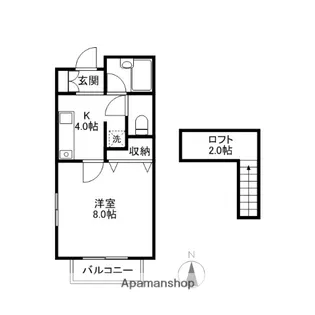 市川建設第5ハイツ【2階】の間取り