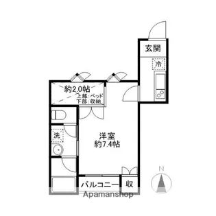 山岸ハイツ(本町)【105号室】の間取り