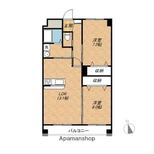 ライフォート明神【202号室】の間取り